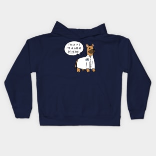 Danetist Funny Fawn Great Dane Dentist Kids Hoodie